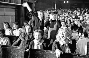 The Beatles in Liverpool for the Premier of a Hard Days Night