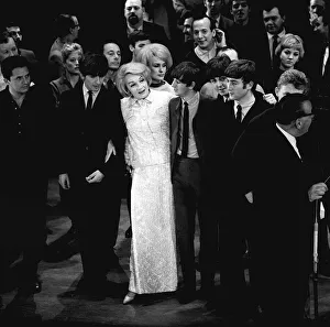 The Beatles with Marlene Dietrich at the Royal Variety Show dress rehearsals