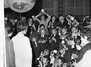 Live Prints: The Beatles meet the press at Abbey Road Studios in London before their appearance