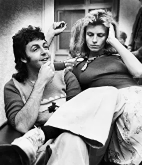 Former Beatles member Paul McCartney with his wife and fellow band member Linda