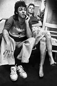 Former Beatles member Paul McCartney with his wife and fellow band member Linda