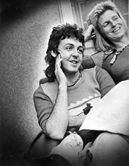 Former Beatles member Paul McCartney with his wife and fellow band member Linda