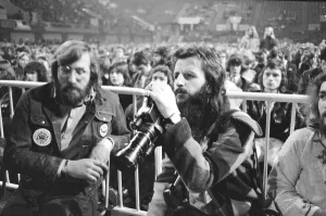 Beatles member Ringo Starr with his camera at a T-Rex concert at Empire Pool in Wembley