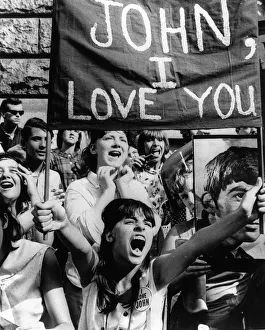 The Beatles in New York City, on their North American Tour ahead of their concert to be