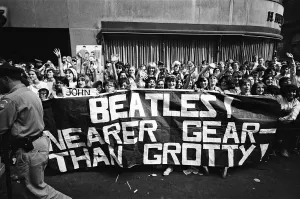 The Beatles in New York City, on their North American Tour ahead of their concert to be