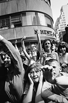 The Beatles in New York City, on their North American Tour ahead of their concert to be