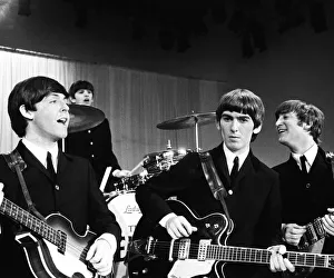 Group Shot Prints: The Beatles in New York rehearse for their appearance on the Ed Sullivan TV Show