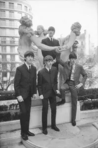 Core08 Prints: The Beatles in Paris outside the George V hotel 15 January 1964