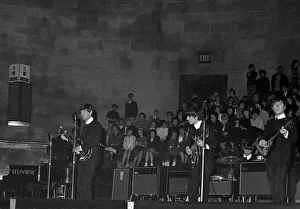 The Beatles performing on stage at a Sheffield concert 2nd November 1963
