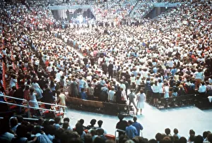 Beatles Colour Prints: The Beatles play to a packed out Seattle Center during their second tour of the USA