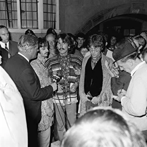 The Beatles Pop Group Aug 1967 John Lennon Ringo Starr and George Harrison at Bangor