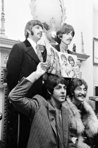 The Beatles at the press launch of Sgt. Peppers Lonely Hearts Club Band