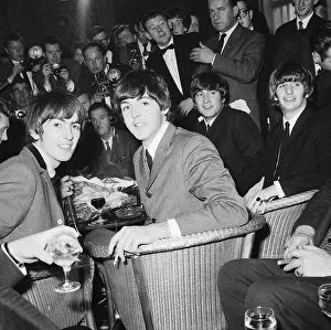 Beatles at press reception, Speke Airport, Liverpool, 10 July 1964