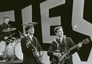 The Beatles rehearse for their appearance on the Ed Sullivan TV Show in New York
