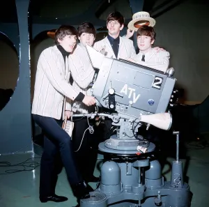 The Beatles Rehearse for ATV Show with Morecambe and Wise 2 December 1963 Beatles group