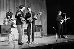 The Beatles rehearse at The Prince of Wales Theatre in London for The Royal Variety