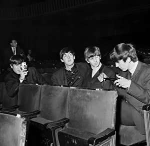Group Portrait Prints: The Beatles rest in Ritz cinema Belfast after 300 police were used to stop thousands of