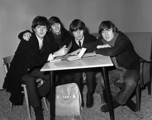 The Beatles at the Ritz Cinema in Luton. Left to right: Paul McCartney, Ringo Starr
