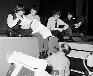 The Beatles running through a Flying Ballet routine with sketch director Joseph