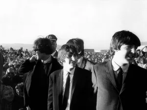 The Beatles - at San francisco Airport - Aug 1964 John Lennon, Paul McCartney