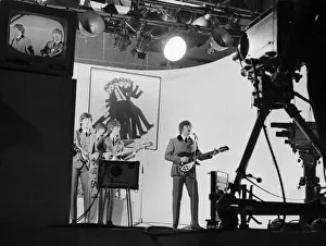 The Beatles on the set of A Hard Days Night, Scala Theatre, London