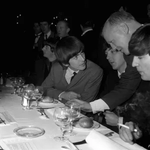 The Beatles table at the Variety Club Awards luncheon, Dorchester Hotel, London