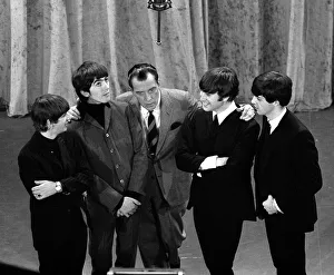 00084 Prints: The Beatles with television host Ed Sullivan during their appearance on the Ed Sullivan