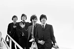 Beatles tour of USA 1964. Left to right: Beatles members Ringo Starr, John Lennon