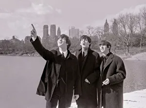 Group Portrait Prints: Beatles tour of USA 1964 New York City 9th February 1964 L-R John Lennon Paul