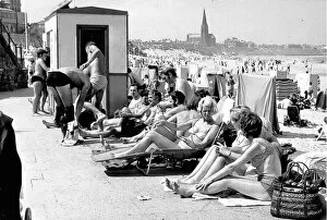 Images Dated 1st July 1971: A beautiful day at Tynemouth where bathers are making the most of the gorgeous weather