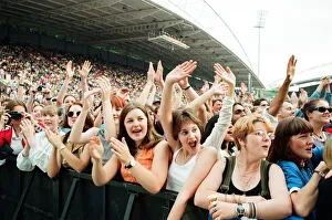 The Beautiful South performing live at the Alfred McAlpine Stadium. 12th July 1997