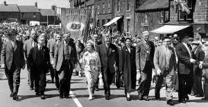 Bedlington Miners Picnic - Leading the miners parade to the picnic ground are Mr