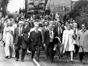 Bedlington Miners Picnic - Marchers are led to the Picnic ground by miners leader Joe