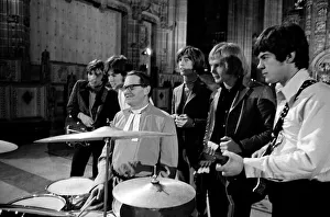 01228 Prints: The Bee Gees - Pop Group in Church 20 / 12 / 1967 X11919 Daily Mirror
