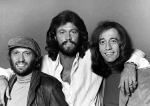 Facial Hair Prints: The Bee Gees pop group. The three Gibb brothers left to right: Maurice