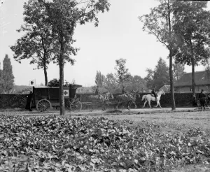 Casualties Prints: Belgian army field ambulance seen here close to the battlefield at Audeghem