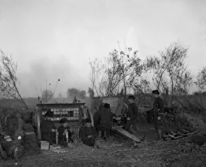 Belgian field artillery seen here in action at Diksmuide during the Battle of the Yser
