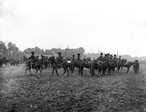 Belgium Prints: Belgian Lancers seen here during the defence of Antwerp 28th September 1914