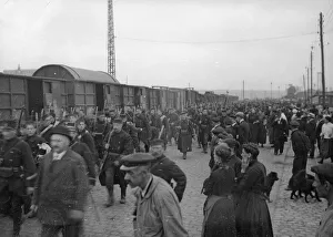 Belgium Army Prints: Belgian volunteers including men from Belgiums African Colonies seen here arriving