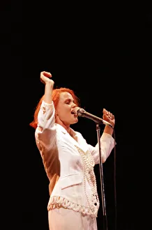 Belinda Carlisle May 1990 Singer performing in concert on stage singing