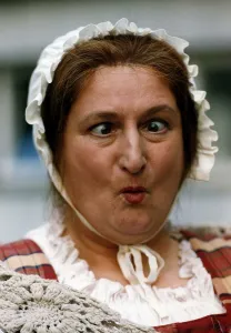 00132 Prints: Bella Emberg Actress is cross eyed with Russ and Lisas antics A©Mirrorpix