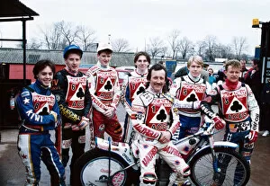 Motorcycle Collection: Belle Vue Aces speedway team, 10th March 1991