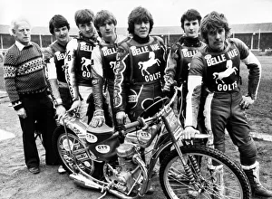 Speedway Prints: Belle Vues new Colts team with their manager Ted Connor (left)