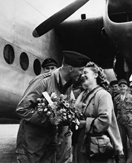 Berlin Air Lift 1948 A German woman shows her appreciation to a British pilot