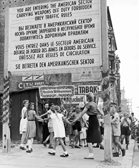 Berlin a city divided. Childrens party at the sector boundary Berlin 15th August 1953