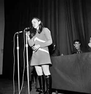 Northern Ireland Prints: Bernadette Devlin speaking at Irish Civil Rights meeting at Hammesmith Town Hall