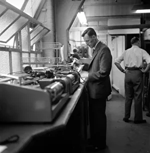 Bernard Coster, Daily Mirror Telephoto Room technician, seen here at work