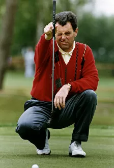 Images Dated 6th June 1991: Bernard Gallacher Golf lining up a putt on the green