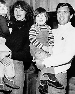 Bernard Gallacher holding son Jamie aged 2 standing next to wife Lesley who is holding
