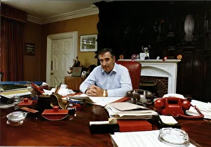 Bernard Matthews a turkey farmer in his office at Great Witchingham Hall in Norfolk DBase